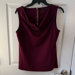 Ann Taylor Burgundy Sleeveless Blouse (lighter than picture is showing)